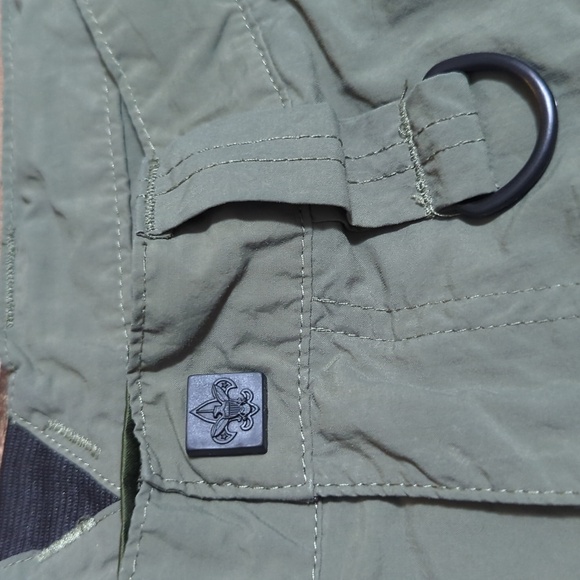 BSA Boy Scouts of America Cargo Shorts Adult Small Olive Green Supplex Nylon - Picture 3 of 8